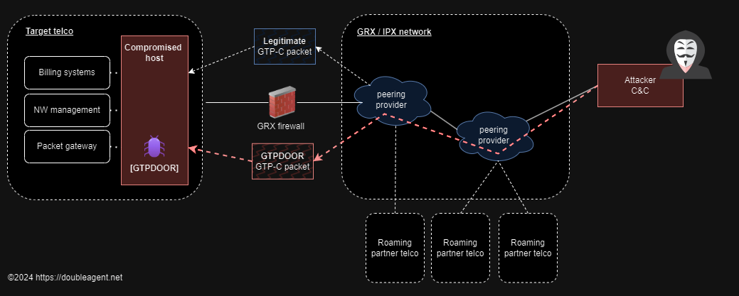 Chart showing typical GTPDOOR attacks