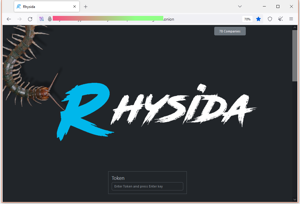 Rhysida's dark web leak portal