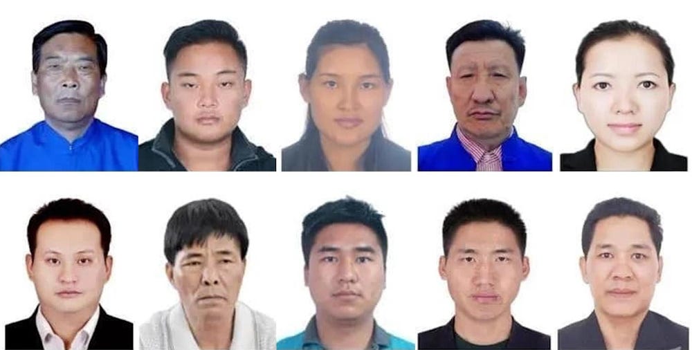 Headshots for the ten suspects