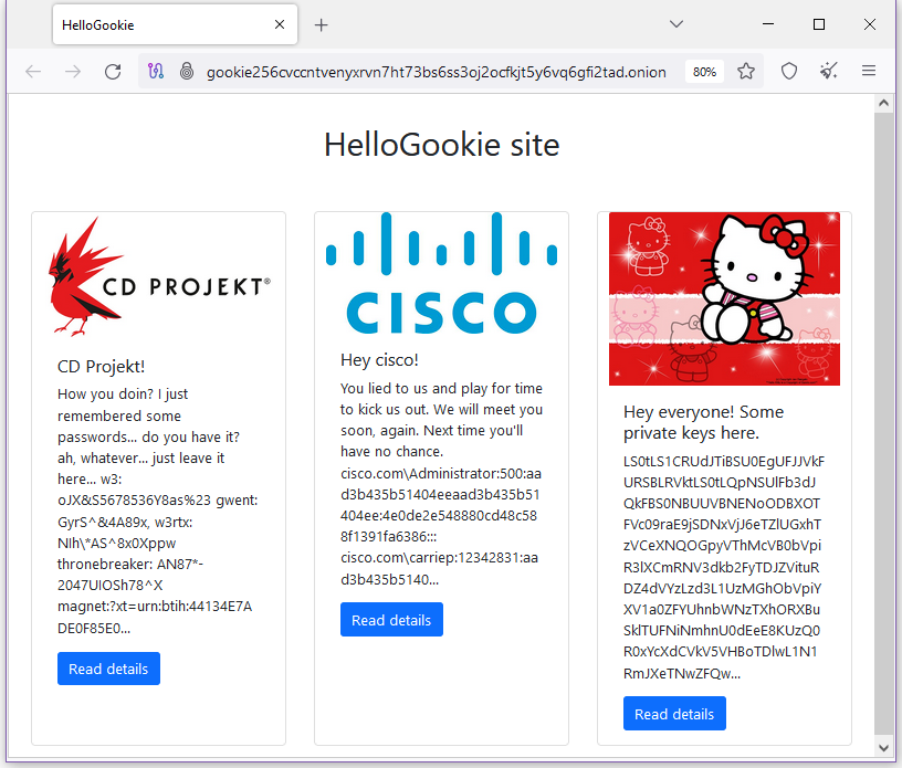 New HelloGookie dark web leak site
