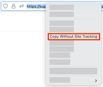 New Firefox right-click menu for a copied URL
