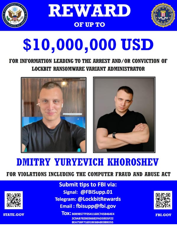 Wanted poster for Dimitry Yuryevich Khoroshev