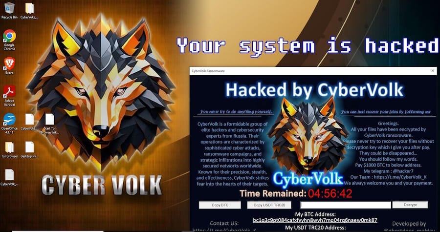 A ransom note from the CyberVolk ransomware