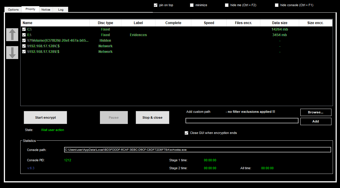 The GUI of the ElPaco ransomware builder